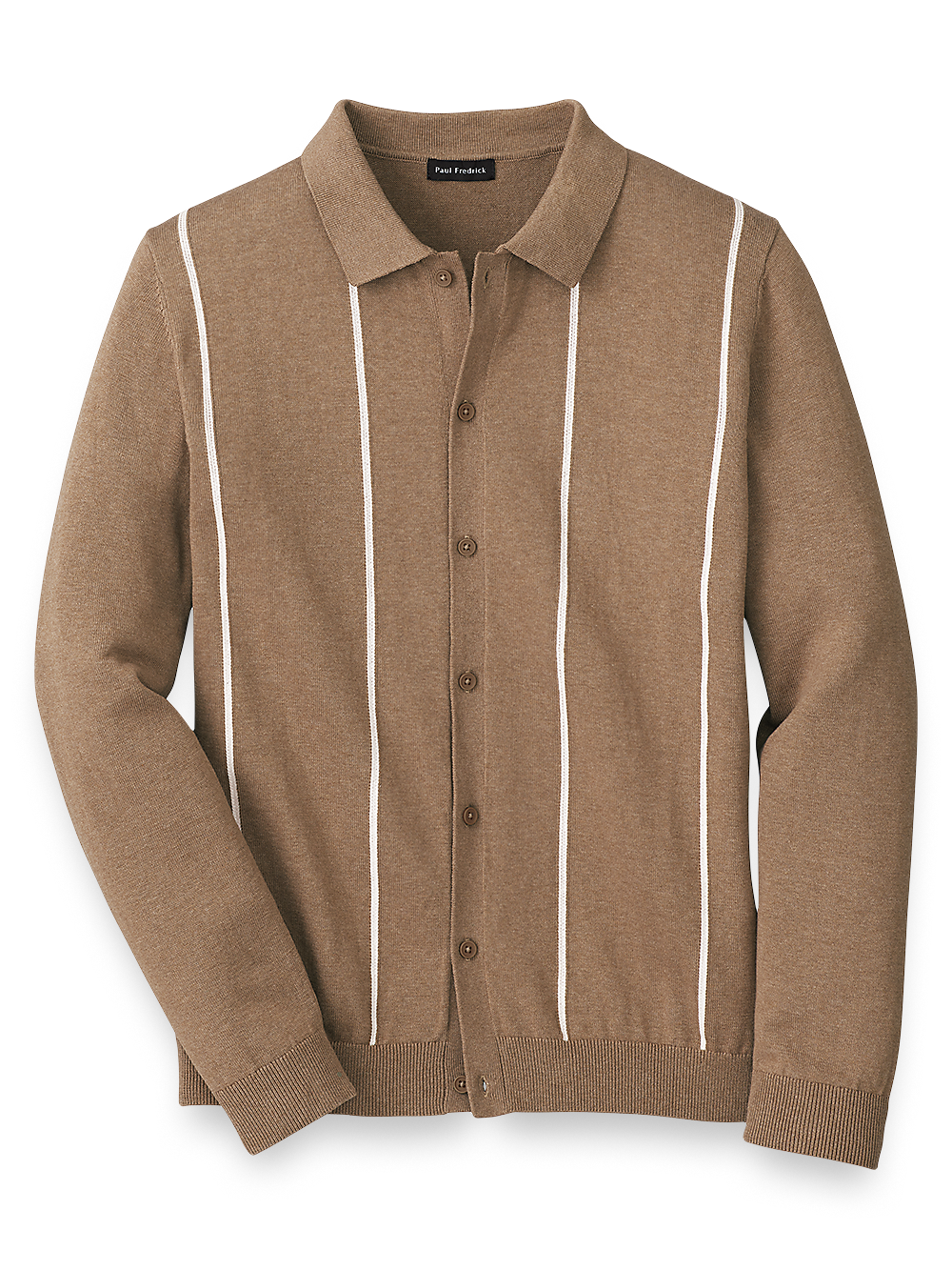 Product Image of Cotton Button Front Polo-Camel