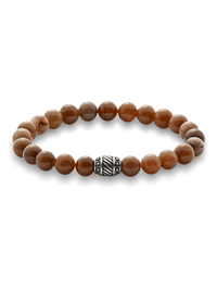 Semi Precious Bead Bracelet - Tan Multi