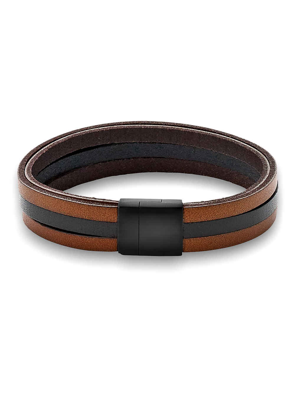 Product Image of Leather Bracelet-Brown/Black