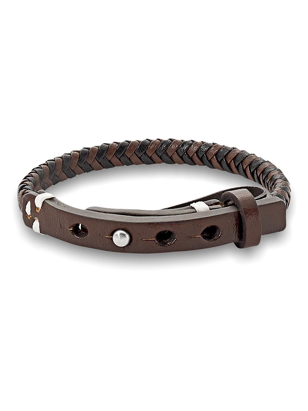 Product Image of Leather Bracelet-Black/Brown