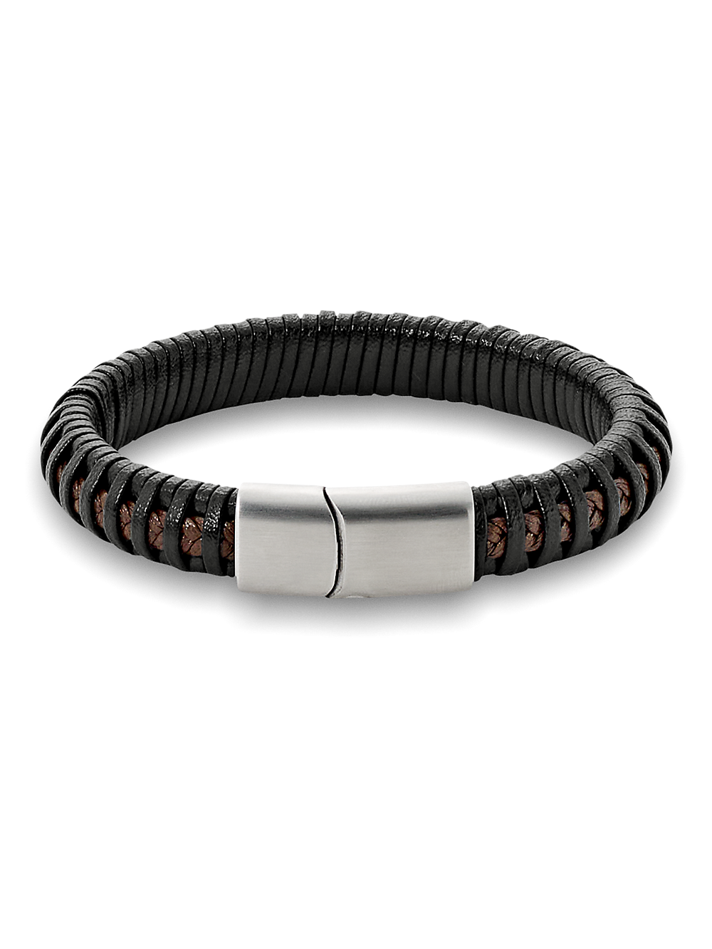 Product Image of Leather Bracelet-Black/Brown