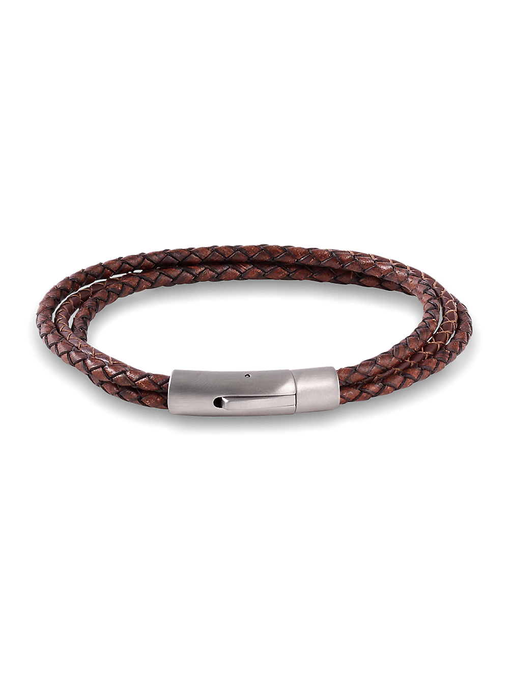 Product Image of Braided Leather Bracelet-Brown