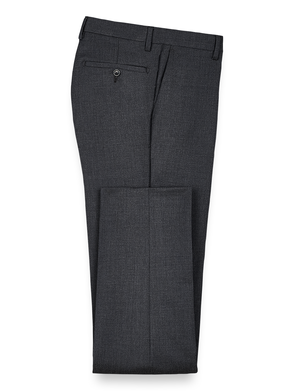 Product Image of Classic Fit Wool Gabardine Flat Front Pants-Charcoal