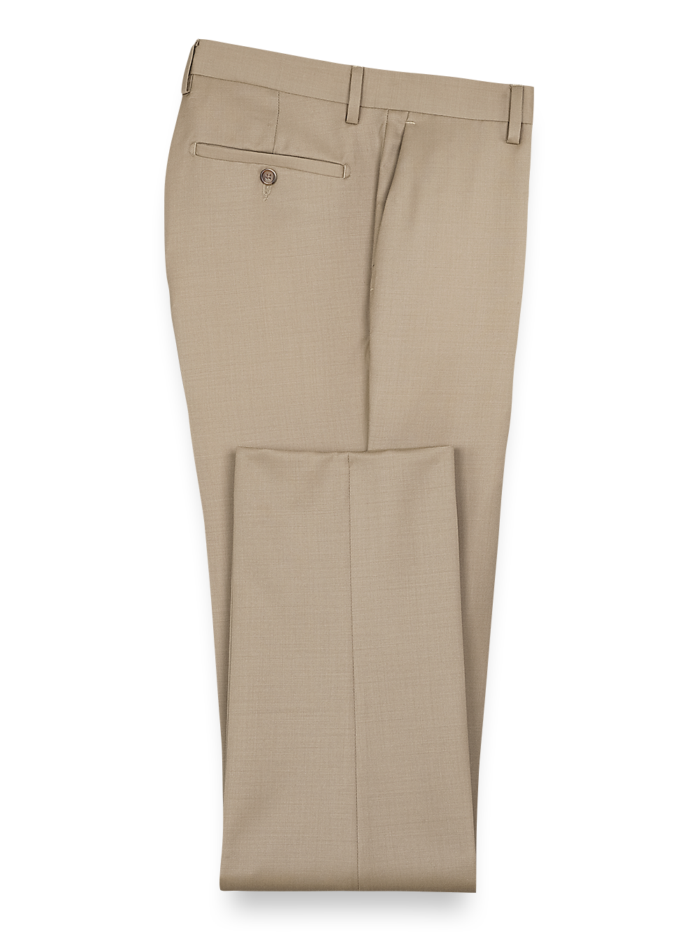 Product Image of Classic Fit Wool Gabardine Flat Front Pants-Tan