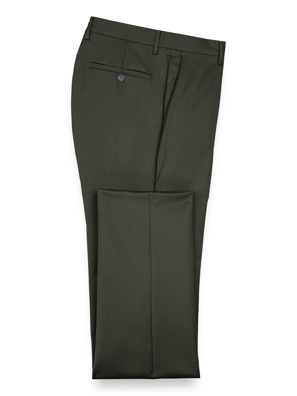 Product Image of Classic Fit Wool Gabardine Flat Front Pants-Olive