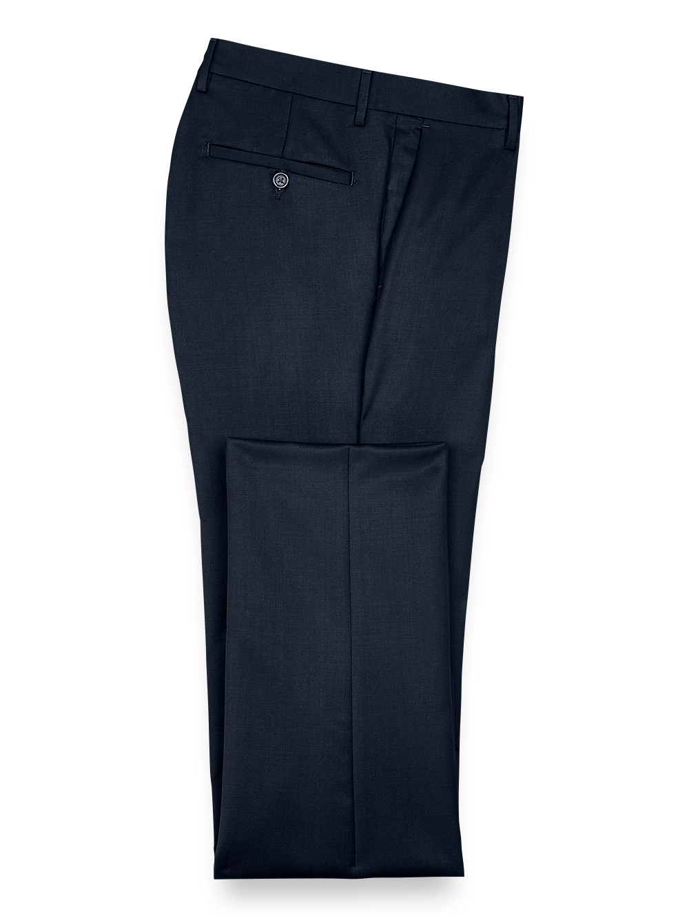 Product Image of Classic Fit Wool Gabardine Flat Front Pants-Navy