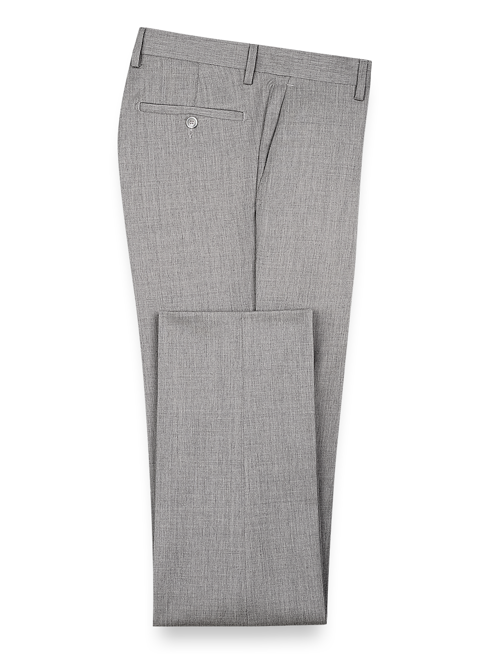 Product Image of Classic Fit Wool Gabardine Flat Front Pants-Pearl Grey