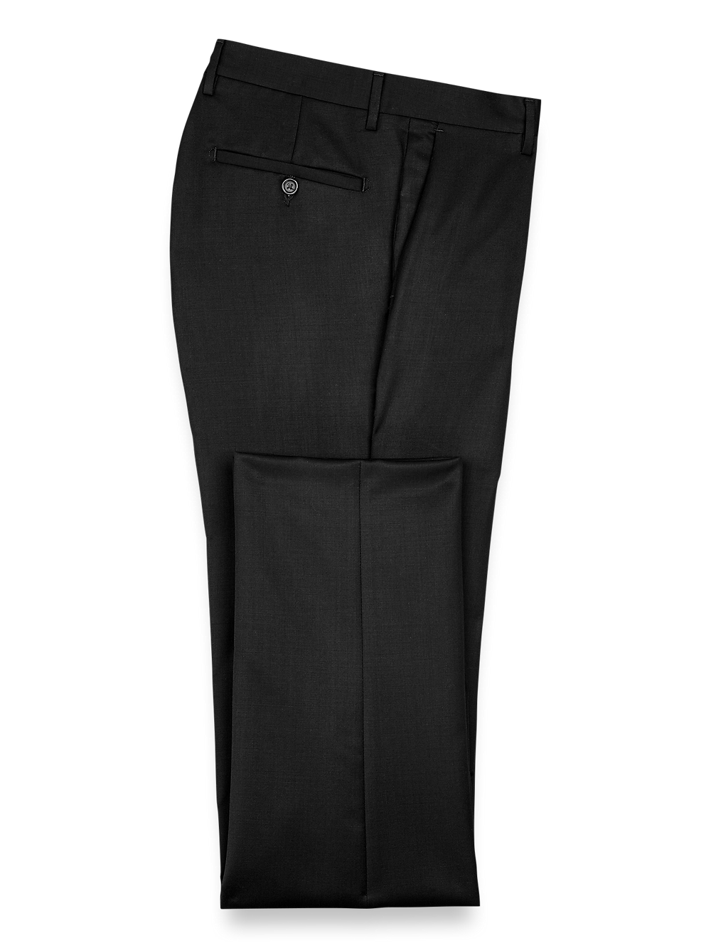 Product Image of Wool Gabardine Pants-Black#model_flat front