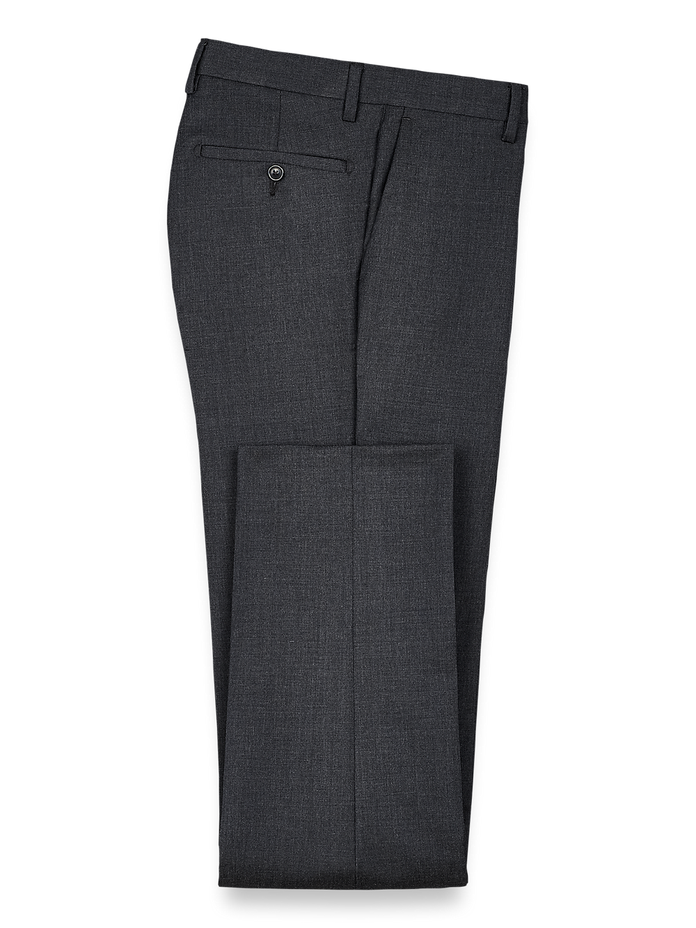 Product Image of Wool Gabardine Pants-Charcoal#model_flat front