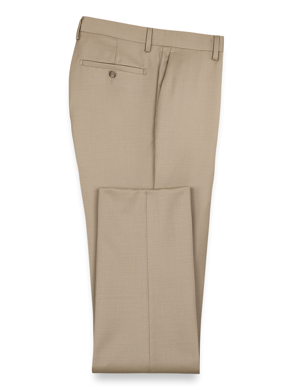 Product Image of Wool Gabardine Pants-Tan#model_flat front