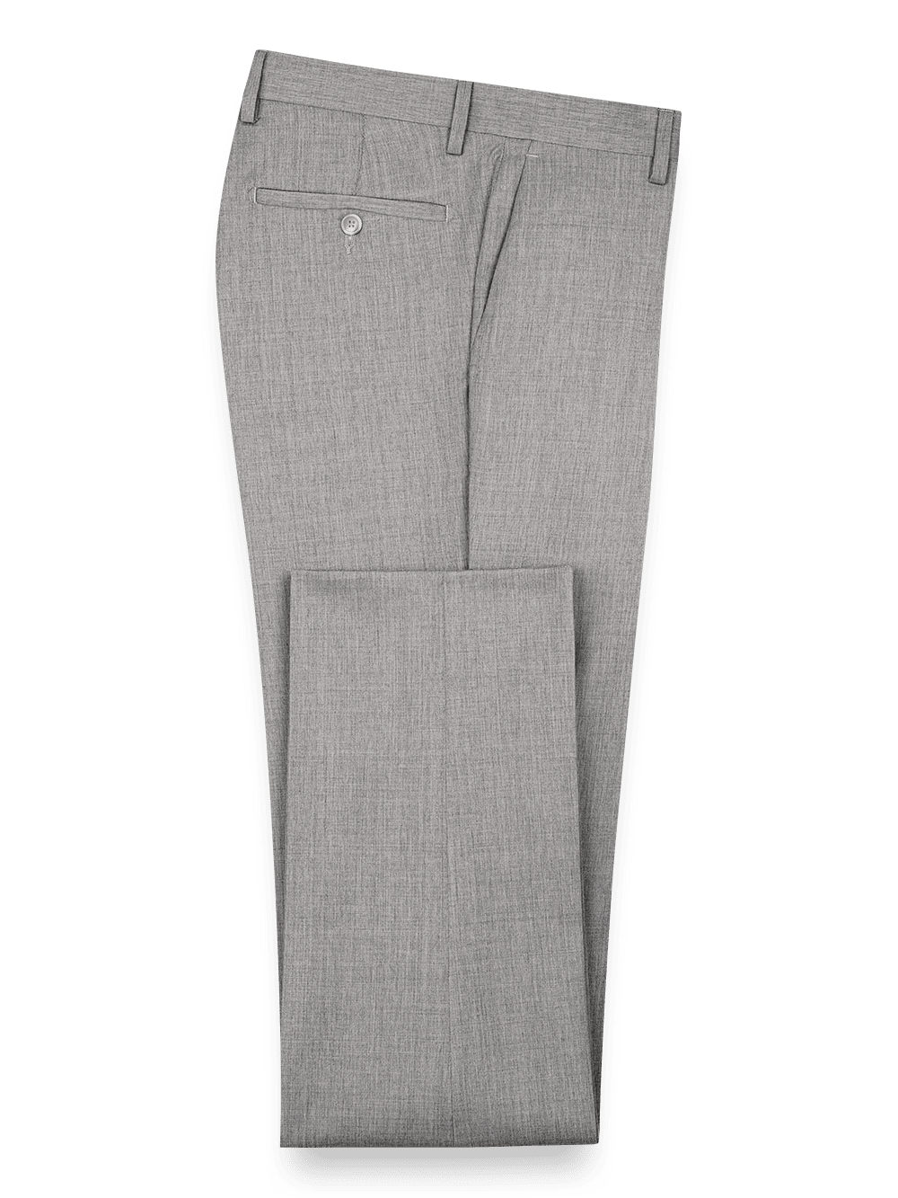 Product Image of Wool Gabardine Pants-Pearl Grey#model_flat front