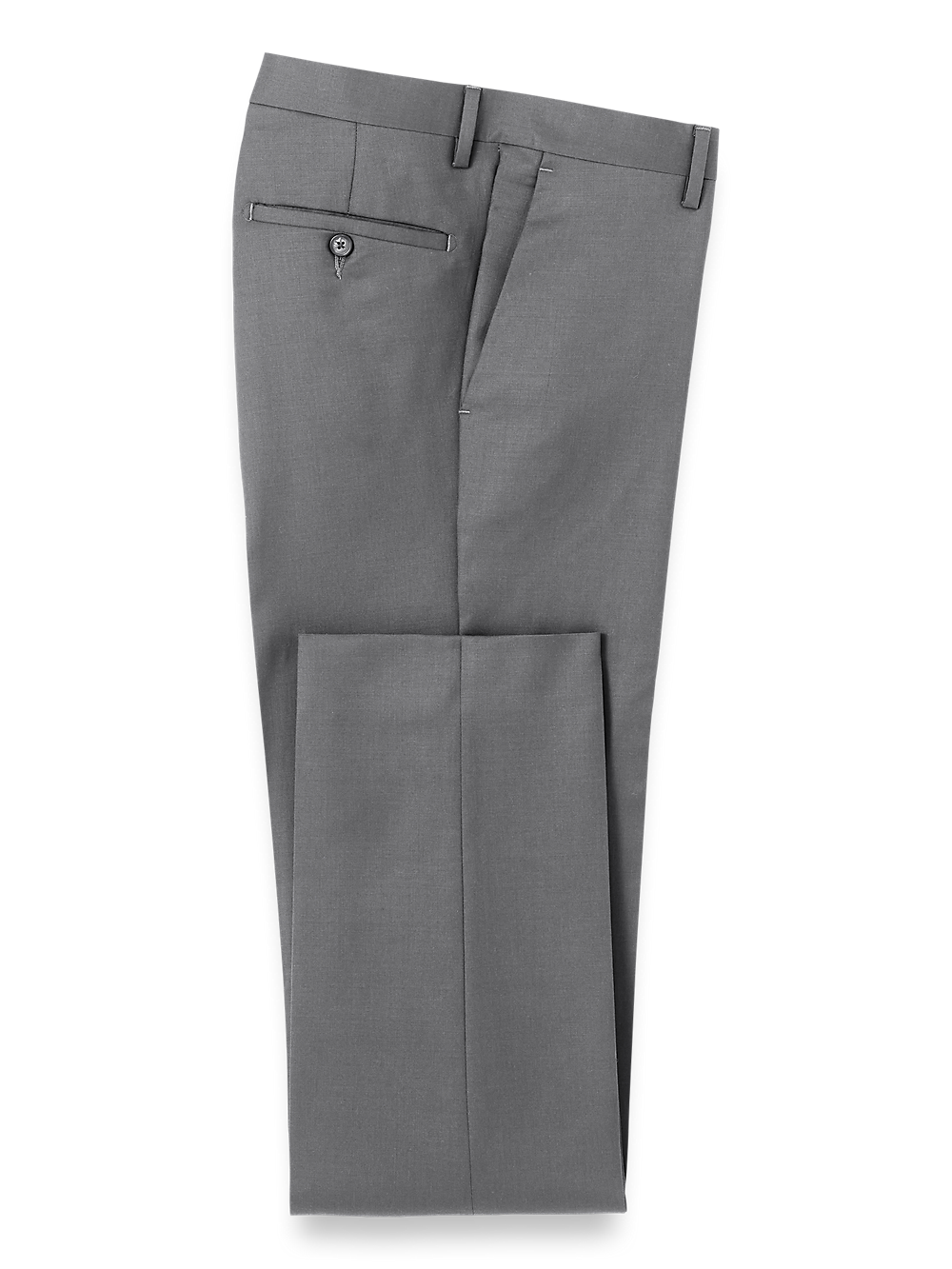 Product Image of Wool Gabardine Pants-Medium Grey#model_flat front