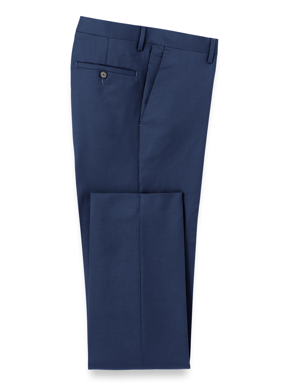 Product Image of Wool Gabardine Pants-Bright Navy#model_flat front