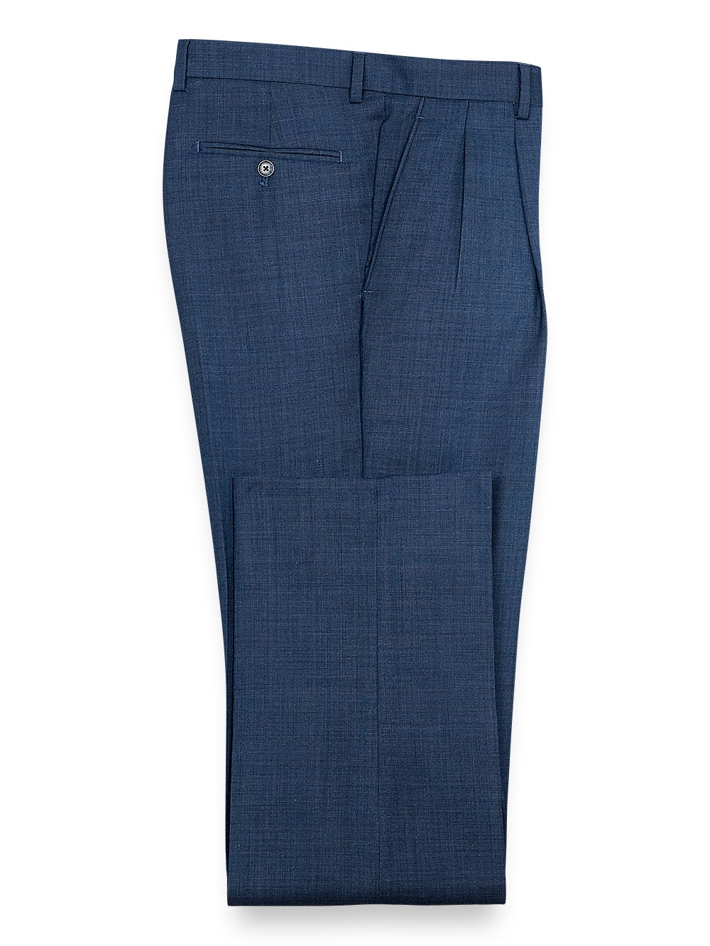 Product Image of Sharkskin Pleated Pants-Navy#model_pleated front