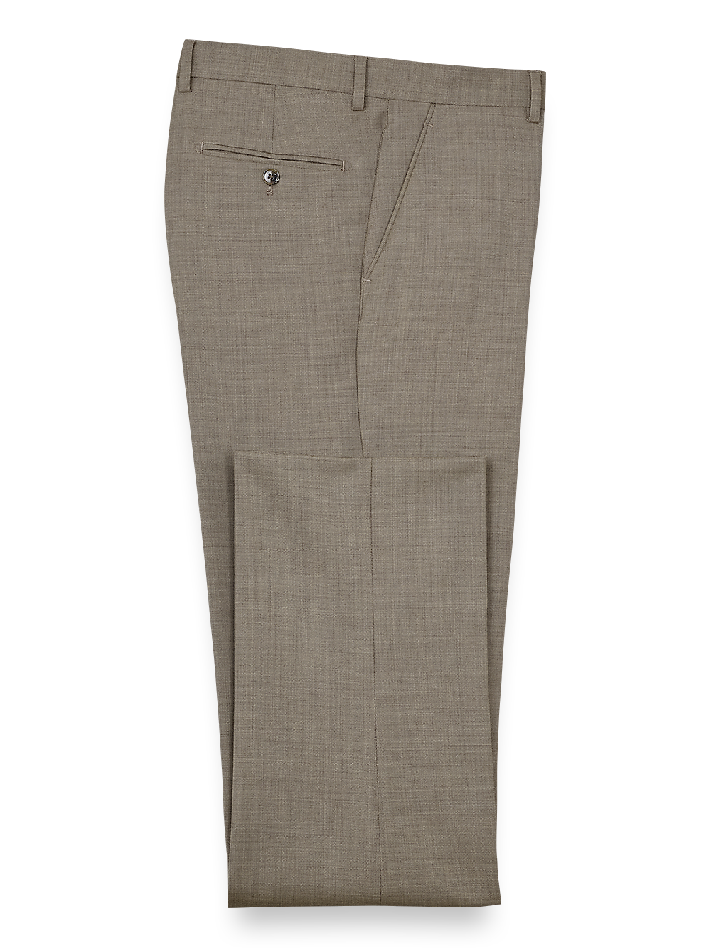 Product Image of Sharkskin Flat Front Pants-Tan#model_flat front