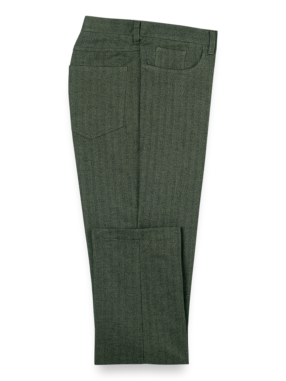 Product Image of Cotton Herringbone Five Pocket Pants-Olive