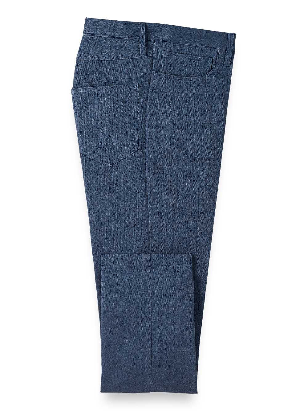 Product Image of Cotton Herringbone Five Pocket Pants-Blue