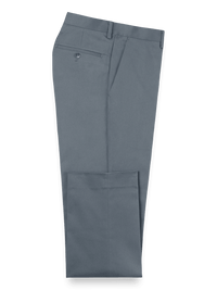 Brushed Twill Flat Front Pants - Grey