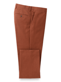 Brushed Twill Flat Front Pants - Copper