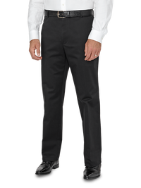 Impeccable Flat Front Pant Non-iron Smart Stretch Waistband - Black