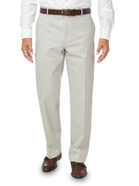 Impeccable Flat Front Pant Non-iron Smart Stretch Waistband - Stone