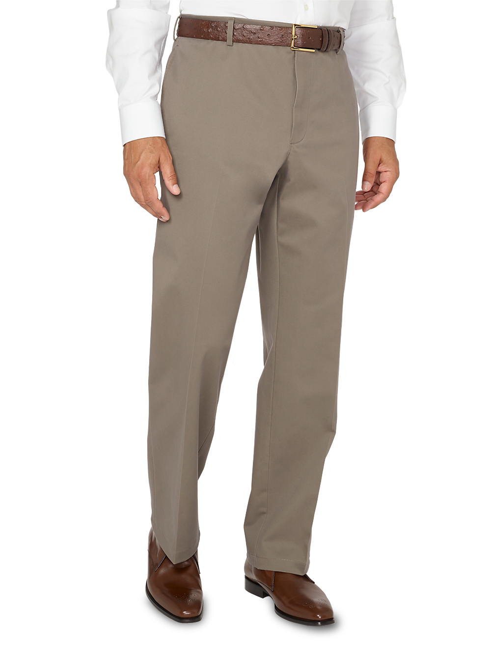 Product Image of Non-iron Impeccable Flat Front Pant-Slate Brown