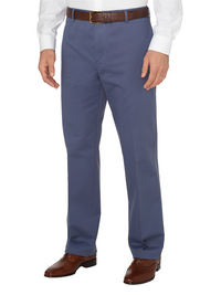 Impeccable Flat Front Pant Non-iron Smart Stretch Waistband - Slate Blue