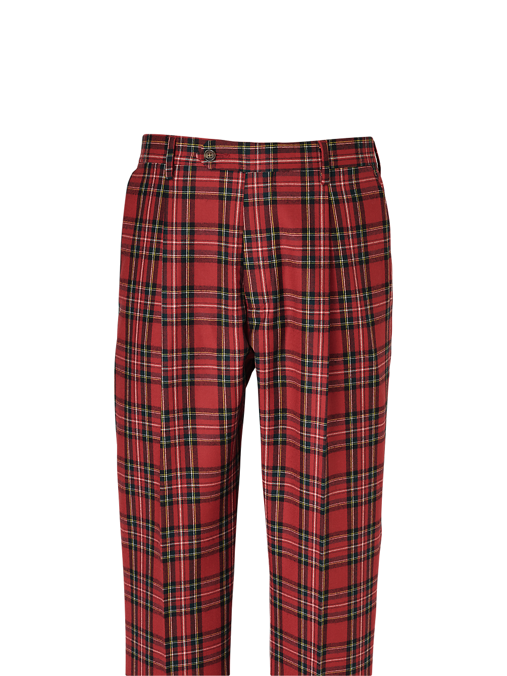 Alternate Image of Wool Flannel Tartan Plaid Single Pleated Pants-1