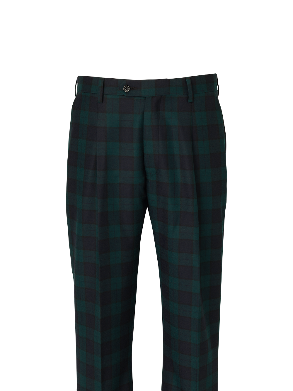 Alternate Image of Wool Flannel Blackwatch Plaid Single Pleated Pants-1