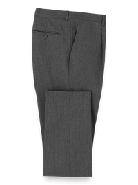 Wool Single Pleated Pants - Grey