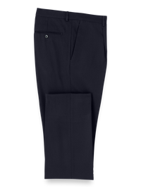 Wool Single Pleated Pants - Navy