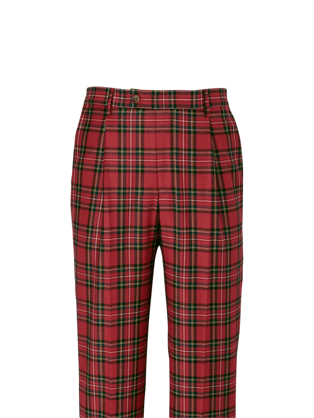 Alternate Image of Wool Flannel Plaid Single Pleat Pants-1