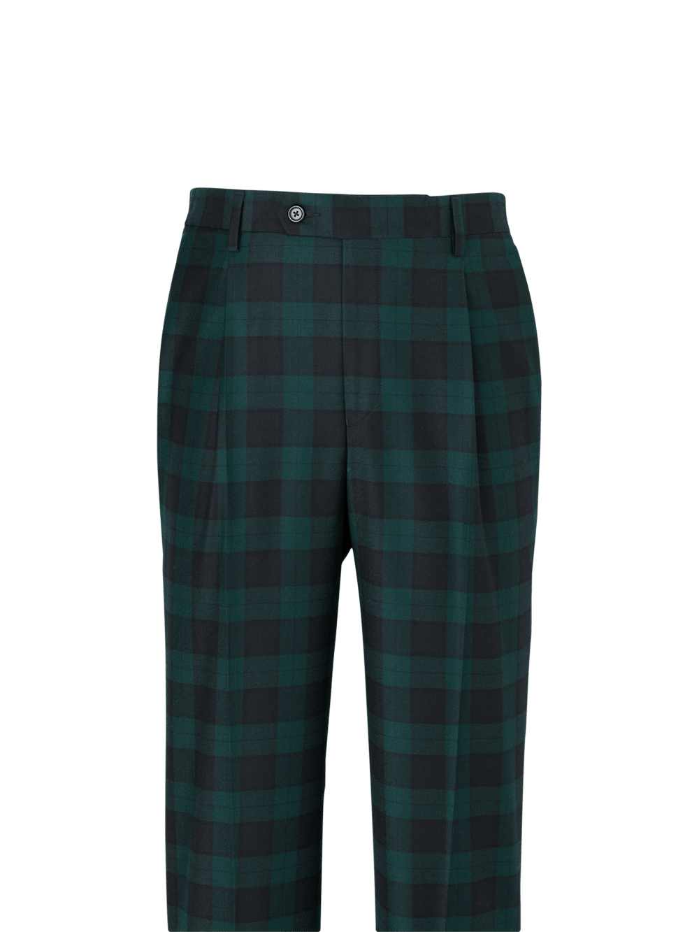 Alternate Image of Wool Flannel Plaid Single Pleat Pants-1