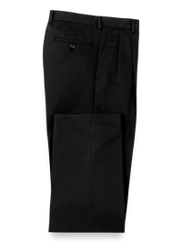 Non Iron Chino Pleated Pants - Black