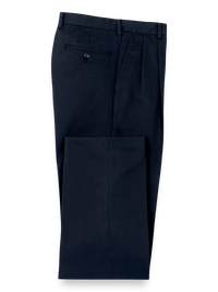 Non Iron Chino Pleated Pants - Navy