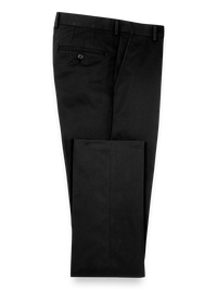 Non Iron Chino Flat Front Pants - Black