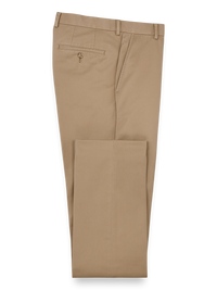 Non Iron Chino Flat Front Pants - Dark Khaki