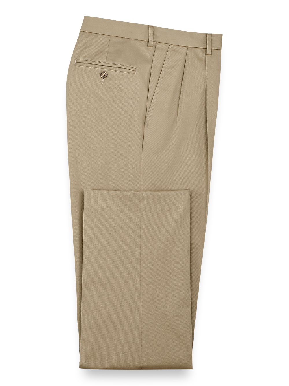 Product Image of Impeccable Cotton Chino Pleated Pants-Khaki