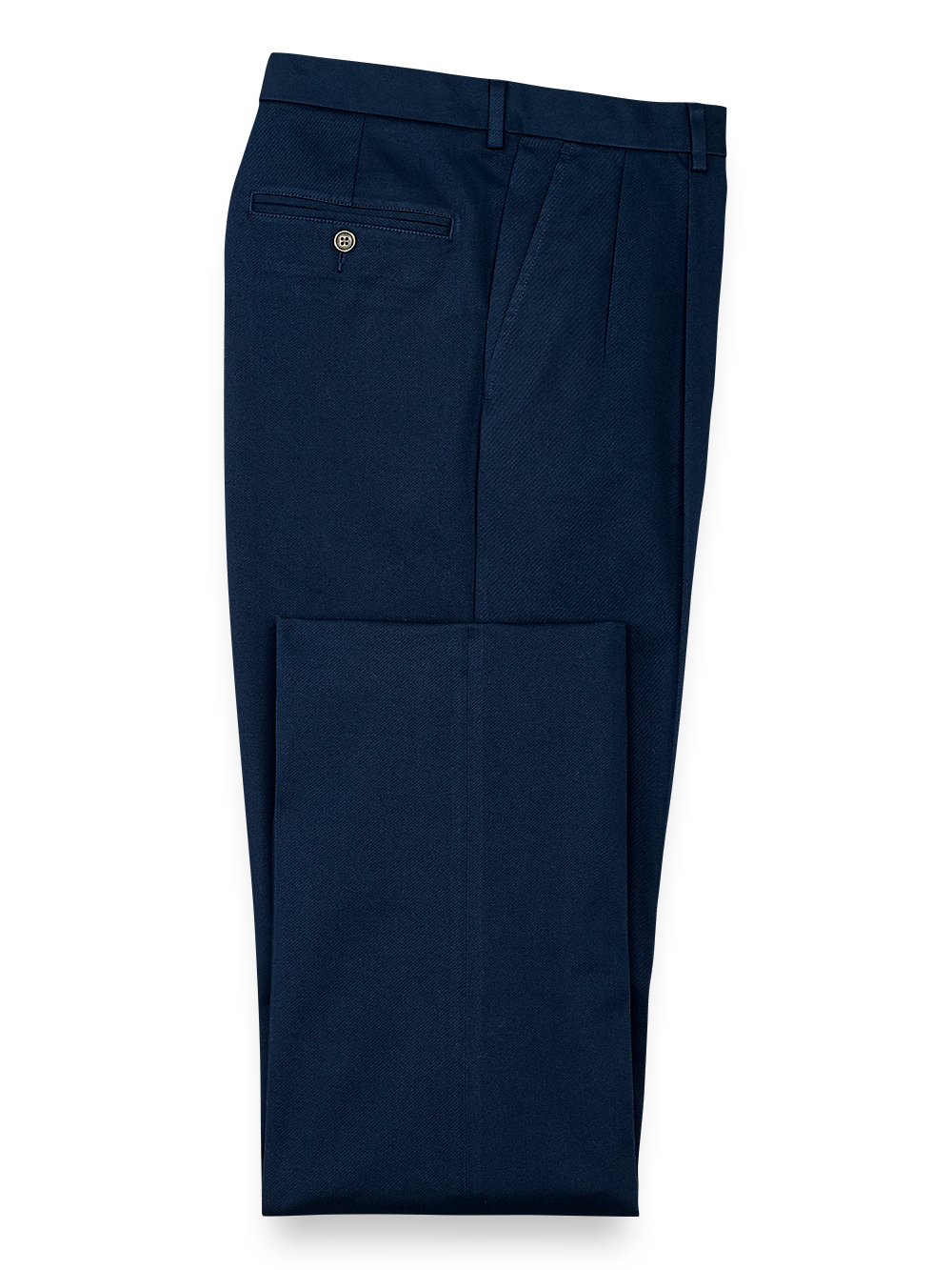 Product Image of Impeccable Cotton Chino Pleated Pants-Navy