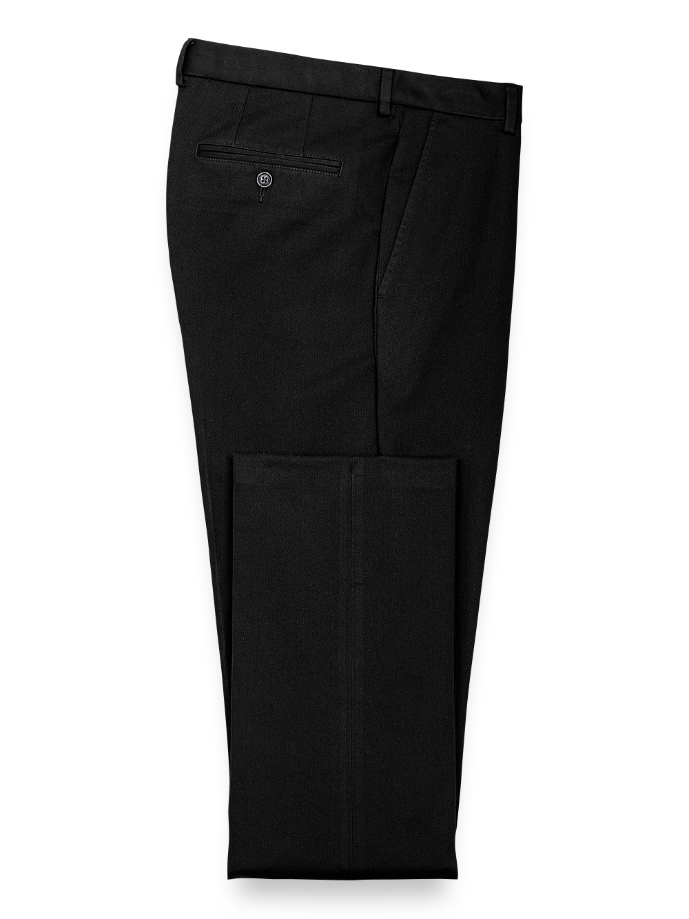 Product Image of Impeccable Cotton Chino Flat Front Pants-Black#model_flat front