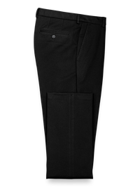 Impeccable Cotton Chino Flat Front Pants - Black