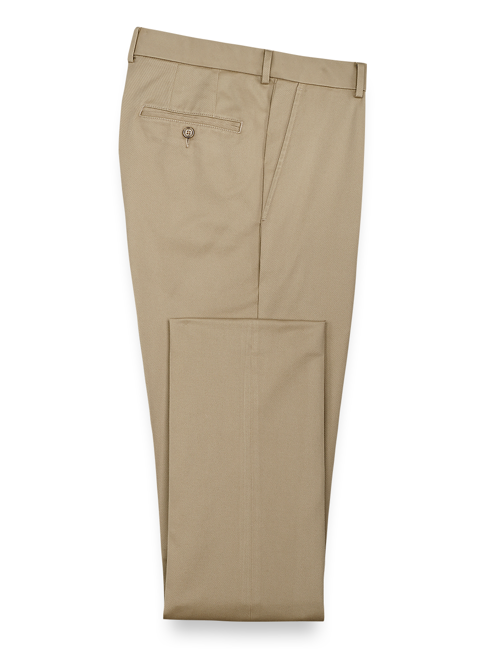 Product Image of Impeccable Cotton Chino Flat Front Pants-Khaki#model_flat front