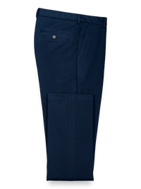 Impeccable Cotton Chino Flat Front Pants - Navy