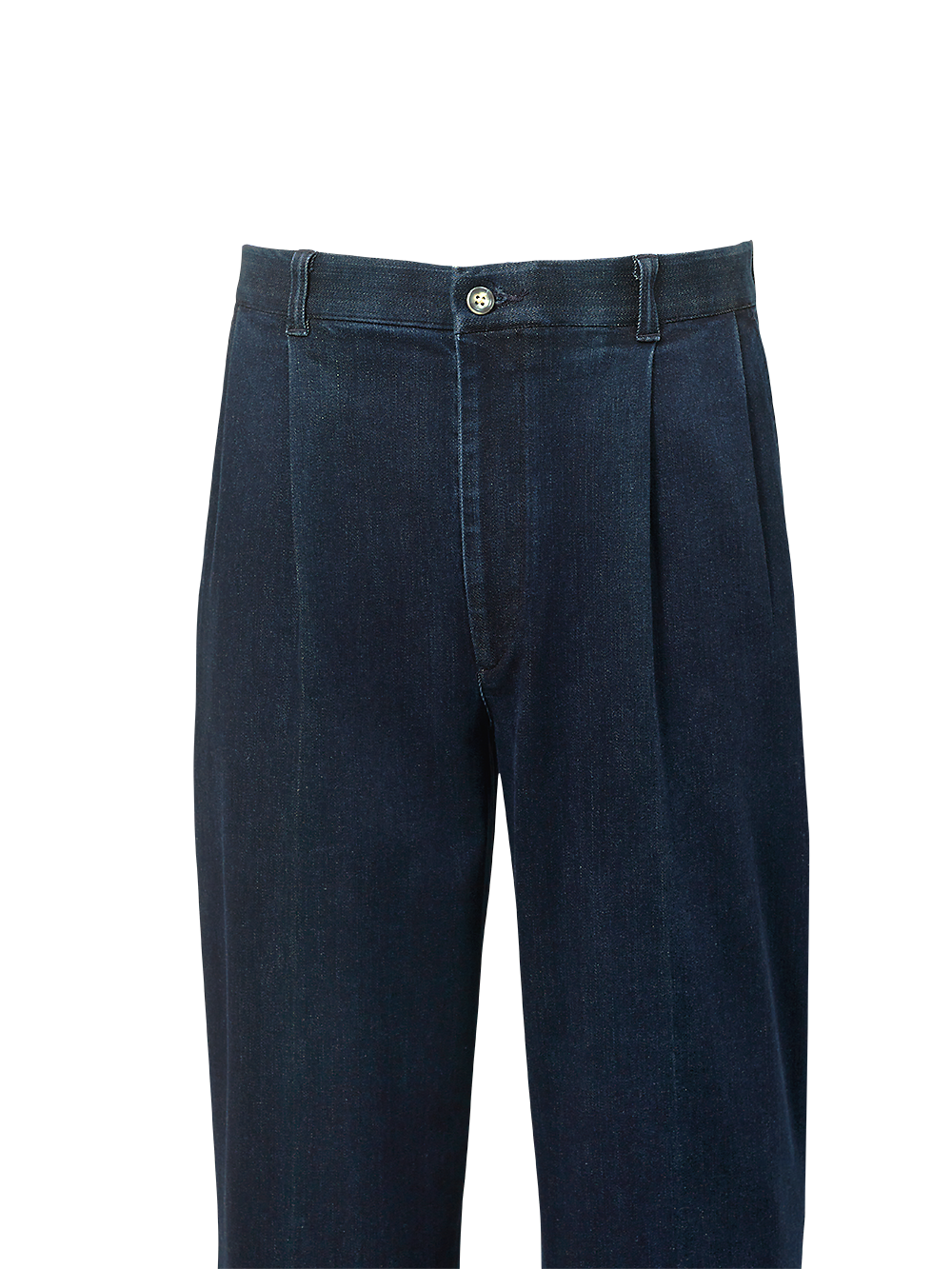 Alternate Image of Pleated Denim Pants-1#model_pleated front