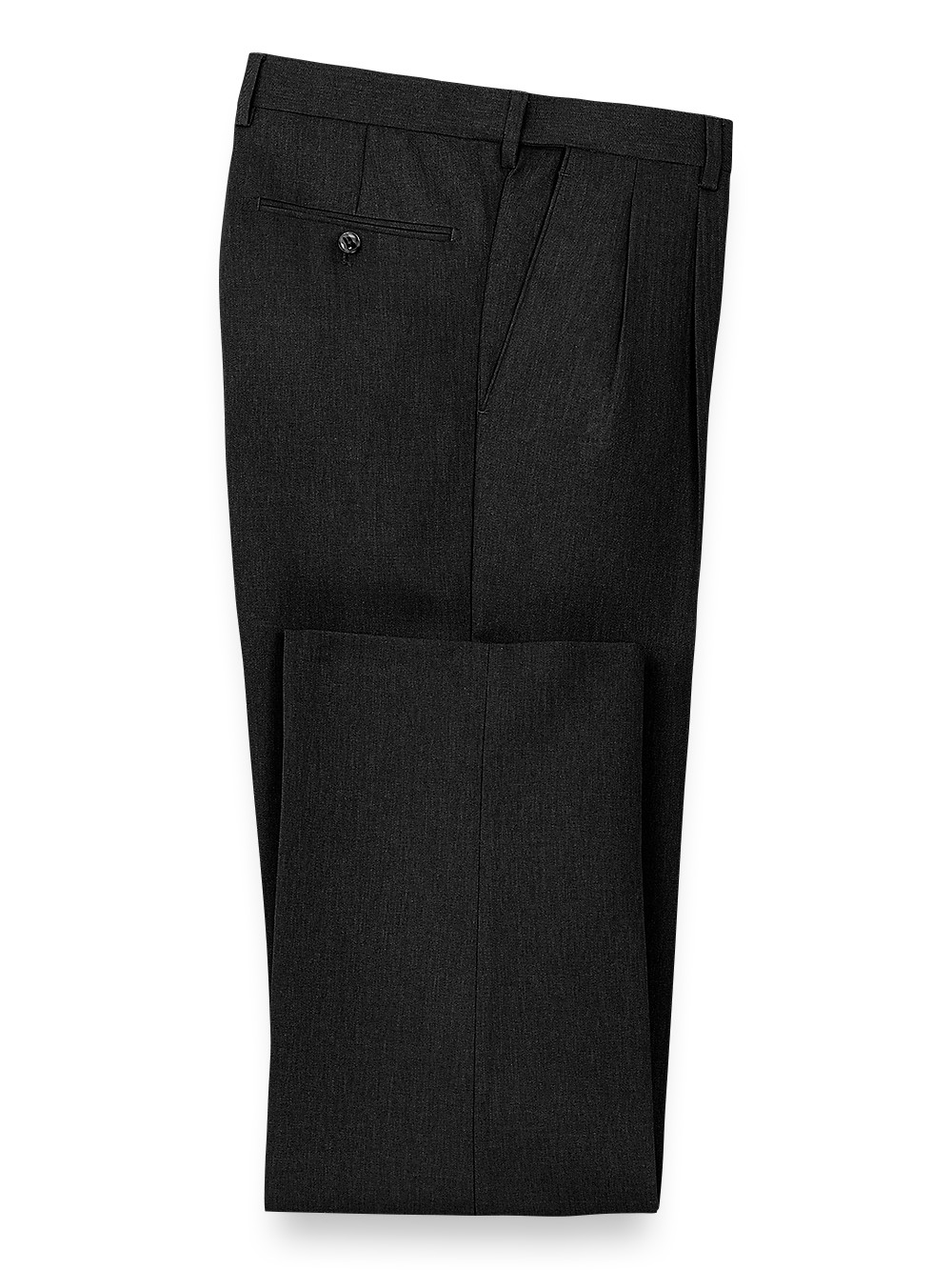 Product Image of Microfiber Herringbone Pleated Pants-Black