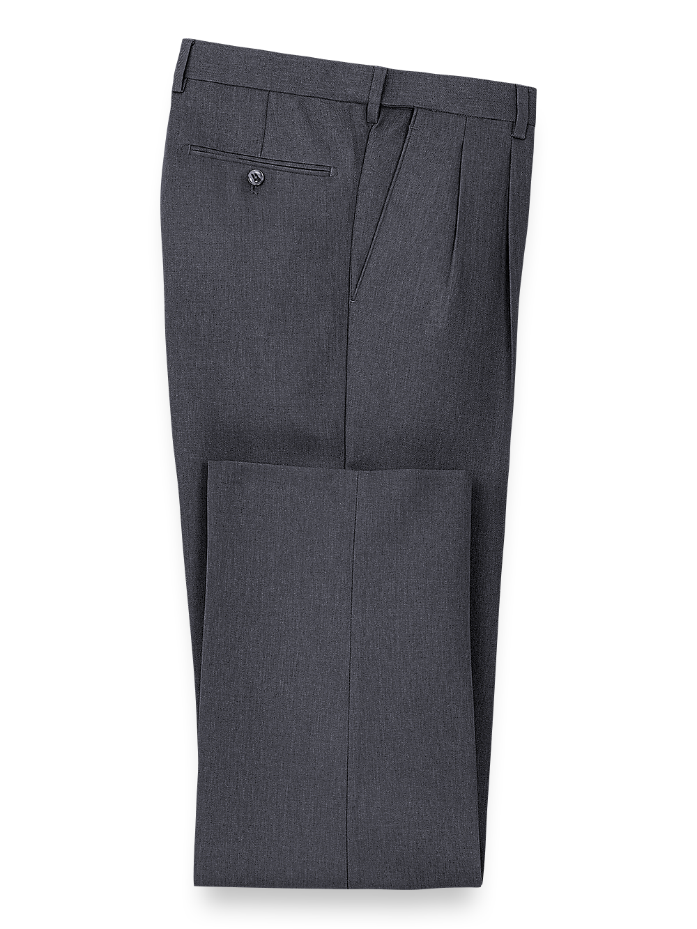 Product Image of Microfiber Herringbone Pleated Pants-Grey