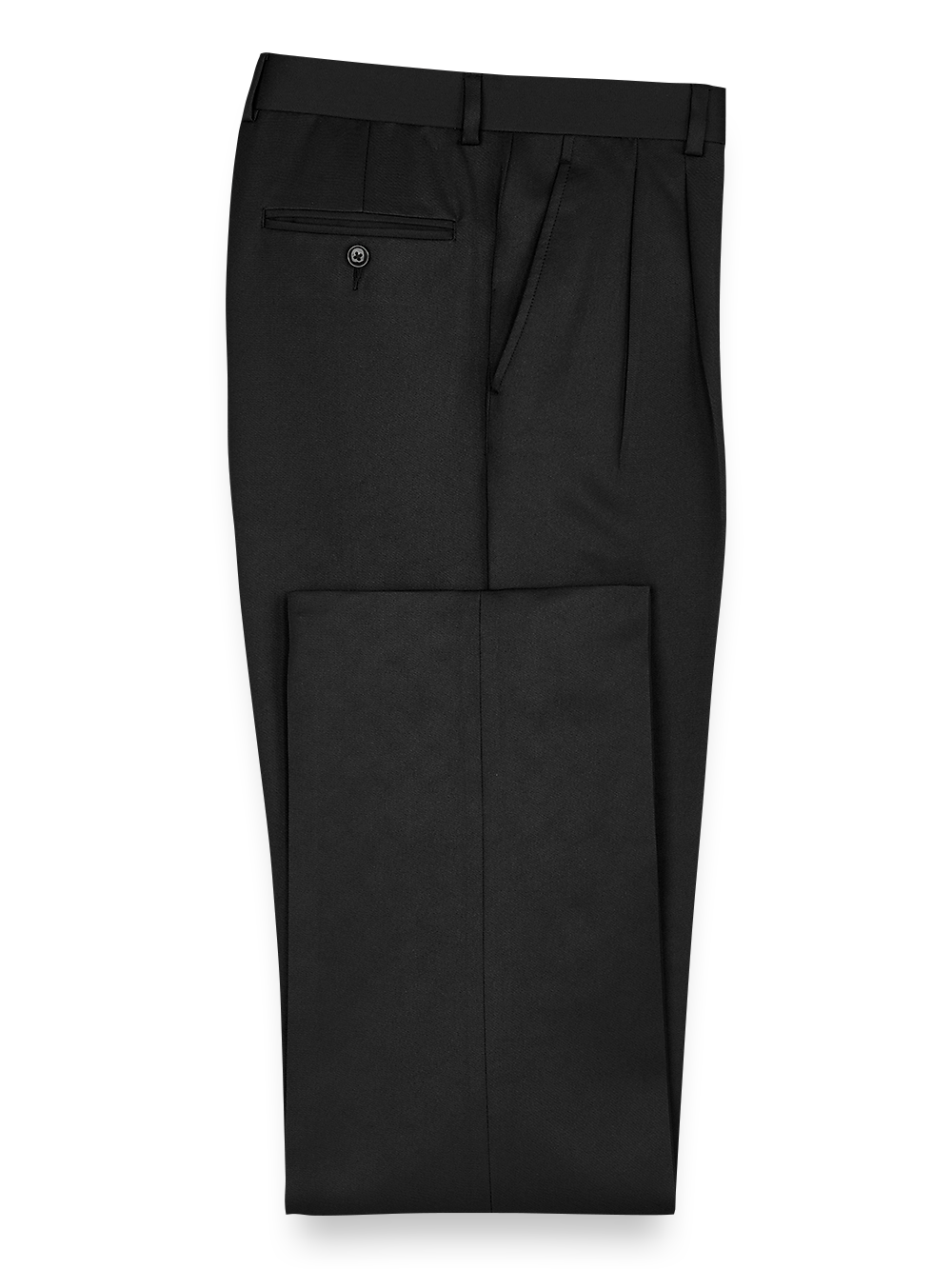 Product Image of Solid Microfiber Pleated Pants-Black