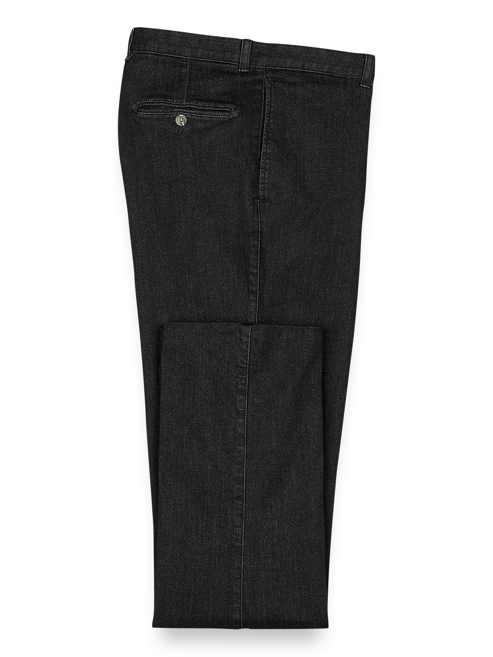 Product Image of Flat Front Denim Pants-Black#model_flat front