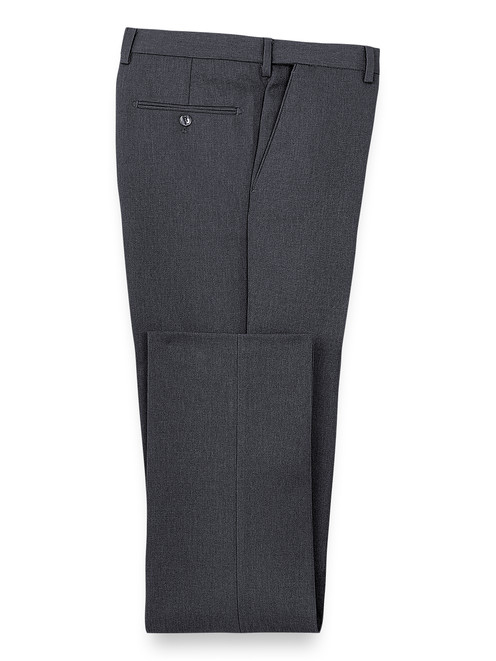 Product Image of Microfiber Herringbone Flat Front Pants-Grey#model_flat front