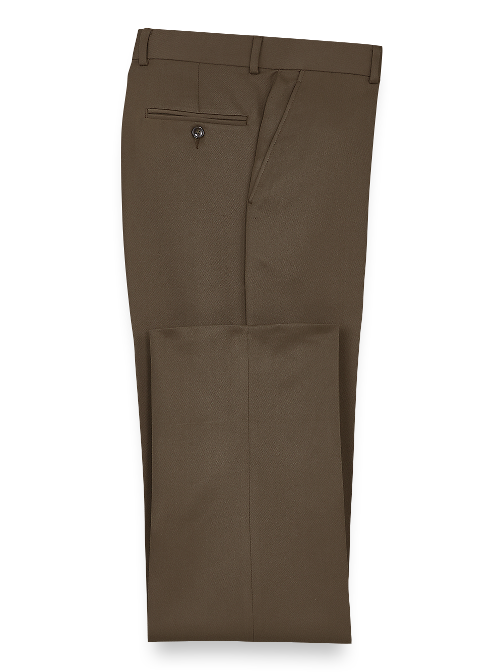 Product Image of Solid Microfiber Flat Front Pants-Cocoa#model_flat front